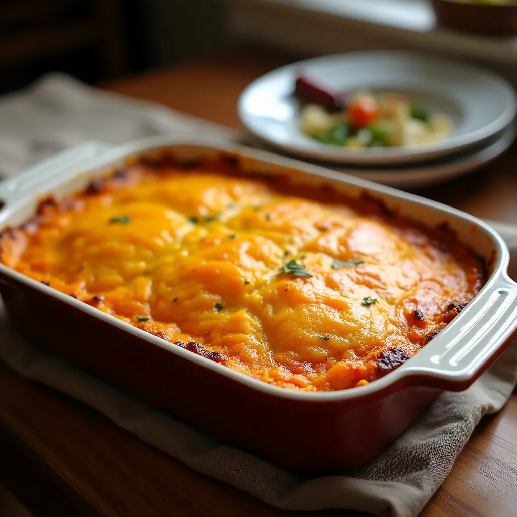 Parmentier de patate douce et bœuf épicé